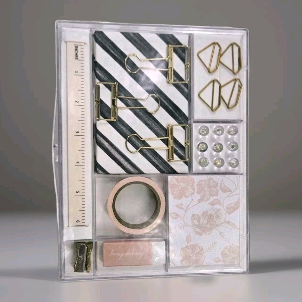 Pen & Gear Home Office Accessory Kit 7 Different Accessories Gold & Rose Gold